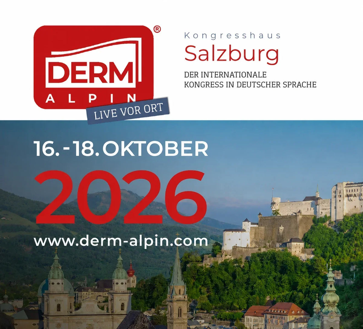 DERM Alpin 2026 in Salzburg: 16.–18. Oktober